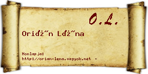 Orián Léna névjegykártya